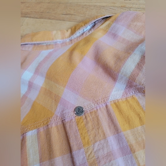Prana Deryn Collar Plaid Dress, Size Medium - Picture 7 of 15